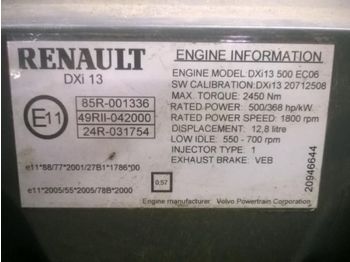 محرك - شاحنة Renault Motor DXI13 EC 06: صورة 3