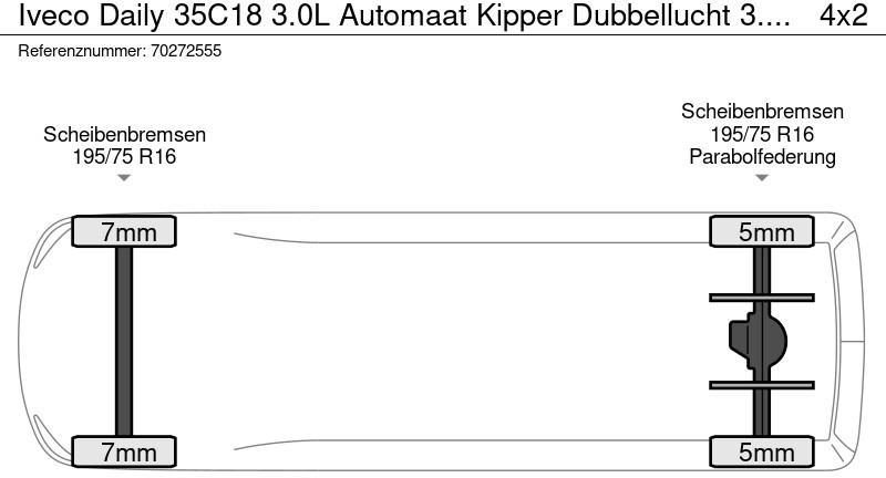 قلاب صغير Iveco Daily 35C18 3.0L Automaat Kipper Dubbellucht 3.5t Trekhaak LED Navi Airco Cruise Kieper Tipper 2m3 Airco Trekhaak Cruise control: صورة 21