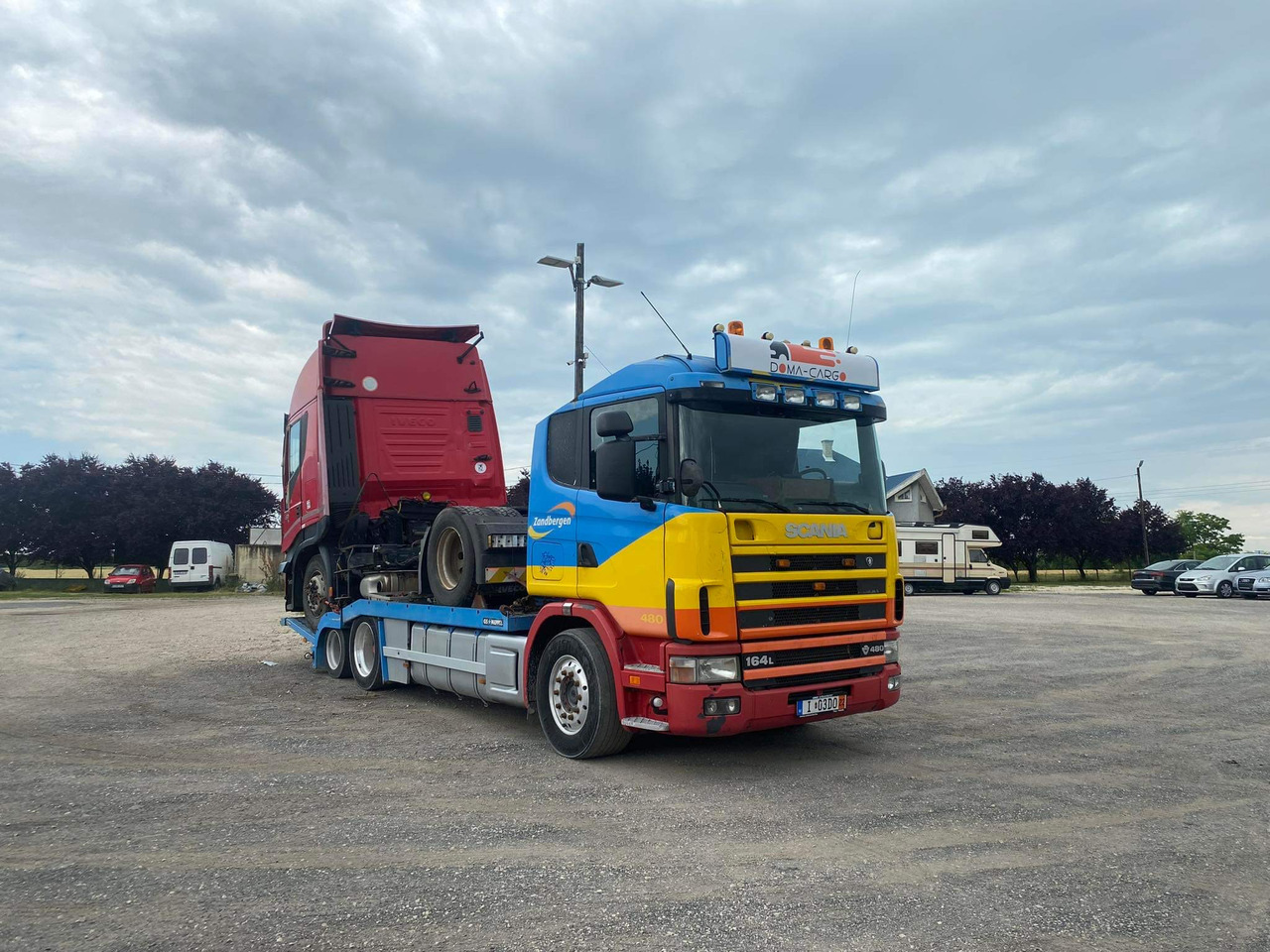 شاحنة نقل سيارات شاحنة لنقل المعدات الثقيلة SCANIA 164 480 V8 GS MEPPEL: صورة 13